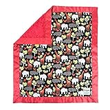 My Blankee Zoology Black Cotton Blanket with Minky Dot Red [並行輸入品]