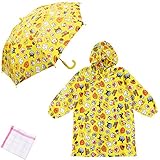 それいけ！アンパンマン　子供用傘45cm＆レインコート　100cm (イエロー)・キッチンタオル
