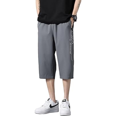 Amazon | [パリド] 七分丈 ライン ハーフ パンツ スウェット ショート