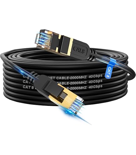 Outdoor Ethernet Cable 15ft Exterior Cat7, Phizli Shielded Grounded UV