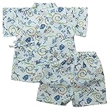 《盛夏 甚平》(ジンベイ) 日本製ベビー男児 リップル生地トンボ総柄甚平スーツ 95cm /オフシロ NO.OG-75545