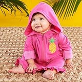 ベビーアスペン Baby Aspen ピンクパイナップル刺繍アップリケフード付きビーチ用カバーアップ [並行輸入品]