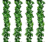 Azpan アーティフィシャル　リーフ　ガーランド　フェイク　アイビー　グリンーバイン グリーン　ホーム/ウェーディングデコレーション 四本