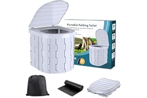 携帯トイレ 折りたたみ式 簡易トイレ キャンプ用 アウトドア 緊急用 ポータブルトイレ 持ち運び便利 組み立て簡単 車載 防災グッズ 災害用 非常用 簡易便器 耐荷重200㎏ 蓋付き 排泄袋12枚付 収納袋付 [並行輸入品]