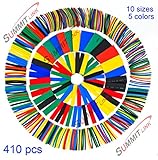 SummitLink 410 Pcs Assorted Heat Shrink Tubing Wrap Sleeve Set Combo Tube 5 Colors 10 Sizes [並行輸入品]