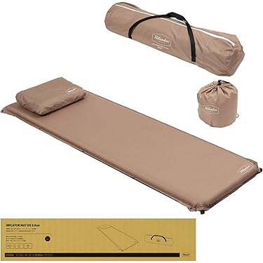 アウトドア自動膨張式スリーピングマット エアーマット 枕付き 車中泊 キャンプ スリーピングマット 自動で