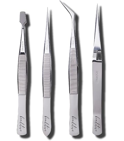 1/4 Pieces Tweezers With Rubber Tips Tweezers Rubber PVC Silicone Coated Non Marring Flat Tip Bent Tip Tweezers Tipped - 66 - View #2
