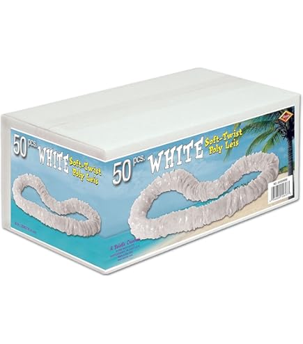 Soft-Twist Poly Leis w/Labeled Box (Orange), 50 Leis Per Package