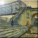 Rikki Knight Van GoghアートThe Bridge at Tringquetaillセラミックアートタイル12 " x 12 "