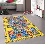 Kids / Daycare /教室/ Playroomエリアラグ。Alphabet Numbers ( AZ、1 – 9 )ブロック教育FunノンスリップBack Play Mat 3 Feet X