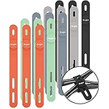 【Ringke】ケーブルバンド シリコン ケーブルホルダー ケーブル まとめ 結束バンド 繰り返し利用可能収納バンド カラフル ホルダー ストラップ Cable Tie Silicone [5 Color/セット]