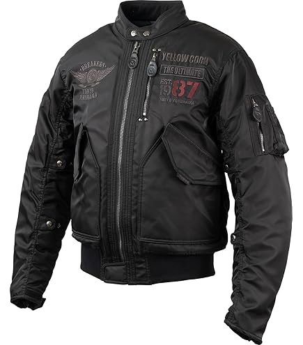 【希少】イエローコーン チタニウム ライダース インナー付 ロゴ刻印 黒 LL 希少】イエローコーン チタニウム ライダース インナー付 ロゴ