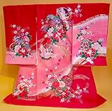 【正絹】 お宮参り着物　（初着・産着）　女児　M1-15つつみに鶴に手毬柄　新品仕立上り　★もれなく５大特典付！