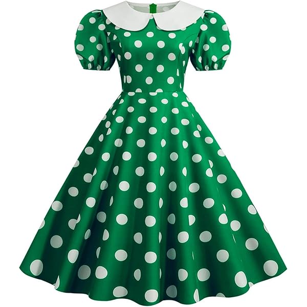 Amazon.co.jp: dress Foreted レトロワンピース 水玉柄