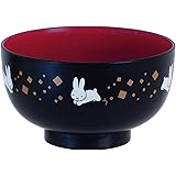 金正陶器(Kaneshotouki) ディック ブルーナ 「 ミッフィー 」 お椀 汁椀 食洗機対応 電子レンジ対応 食器 ミッフィー グッズ 11.5cm みっふぃーお花 黒 日本製 213502