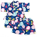 (ファンファン) FUN fun 甚平 スーツ 子供 キッズ ベビー 金魚 紺 120