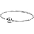 PANDORA Jewelry Moments Mesh Charm Sterling Silver Bracelet