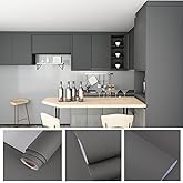 VEELIKE リメイクシート グレー はがせる 壁紙シール 無地 つや消し 壁紙 補修 40cmx300cm リフォームシート カッティングシート のり付き 簡単に貼付け 防油 防カビ 防湿 防潮 無毒無臭 ウォールステッカー インテリアシール お