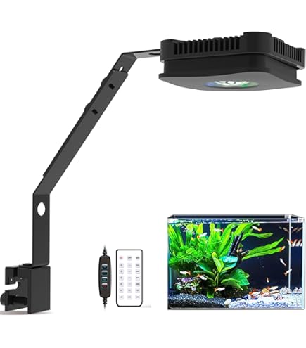 hygger Aquarium LED-verlichting, 14W Full Spectrum Aquariumverlichting, 24/7 Aquariumlamp met 9 verschillende kleuren en 10 instelbare helderheid voor zoetwateraquaria van 30-45 cm