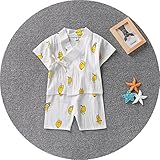 [XINXIKEJI]パジャム　キッズ　女の子　男の子　綿　半袖　部屋　２着セット　パジャマ　可愛い　子供服　ルームウェア　春夏　上下セット（白　100）
