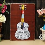 KISSMYTWINS Guitar Sheet Metal Drawing Retro Metal Pub Club Tavern Cafe Shop Poster Sign Tin Decor [