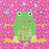 Oopsy Daisy Floral Frog by Rachel Taylor Canvas Wall Art, 14 by 14-Inch [並行輸入品]