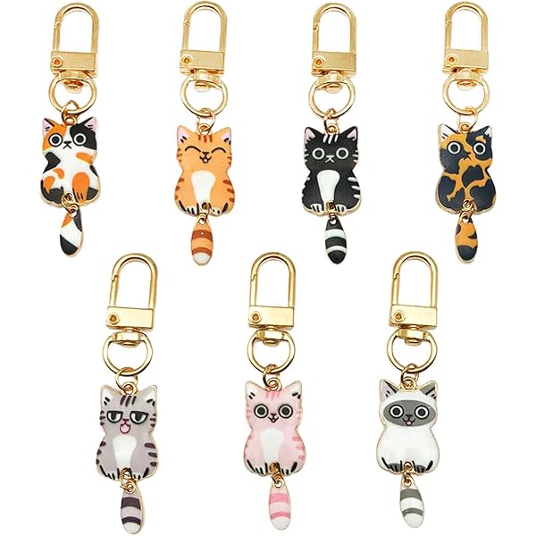 Amazon.co.jp: prendre 4個セット 各種1個入 キーホルダー 猫