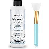 LANBEIDE Updated Diamond Painting Sealer 200ML with Silicone Brush, 5D Diamond Painting Glue Sealer Permanent Hold & Shine Ef