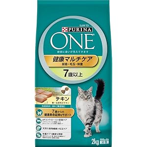 ピュリナ ワン キャットフード 健康マルチケア 7歳以上 チキン 2kg(500g×4袋)