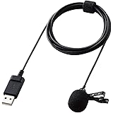 エレコム ピンマイク クリップ付き ウインドジャマー付 USB-A 収納ポーチ付 1.8m ブラック HS-MC09UBK