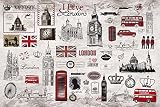 Sproud 壁画のレトロなロンドンの Tv 設定壁レジャーバーコーヒーホール３ D 壁紙 150 Cmx 105 Cm の美しい手描きの欧州の大きな壁画が印象的で