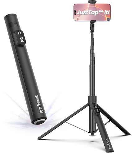 Amazon.co.jp: KraftGeek スマホカメラ三脚 150cm Bluetoothリモコン付