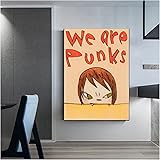 Amazon Yoshitomo Nara奈良美智壁アートパネル ボウワウワウ キャンバス絵画インテリアアートパネルワークポスタースリープウォーキング人形アートパネル版画写真ポスター部屋美学家装飾60x80cmいいえフレーム D78 ウォールステッカー オンライン通販