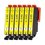 エプソン用 SAT SAT-Y互換インクカートリッジ「 さつまいもインク 」 イエロー 6本セット （増量版/ICチップ付き/残量表示機能付き) エプソン用 サツマイモ SAT互換インク [対応機種] EP-712A / EP-713A / EP-714A / EP-812A / EP-813A / EP-814A / EP-815A / EP-715A