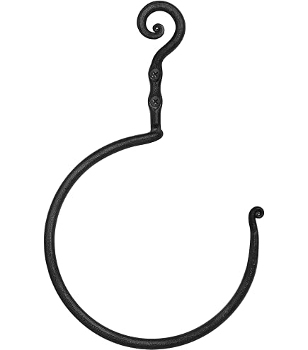 Konjouror Cast Iron Gothic Dragon Towel Ring – Wall Mounted Medieval Bathroom Decor, 13.8" H X 6.7" Ring, Rust-Resistant Black Finish