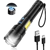 懐中電灯 ledライト 懐中電灯 強力 【XHP160LED ＆ マグネット付き】 フラッシュライト 大容量8000mAh Type-C 充電式 ズーム調整 ハンディライト 軍用 最強 Flashlight 小型 IPX6防水 7照明モード アルミ合