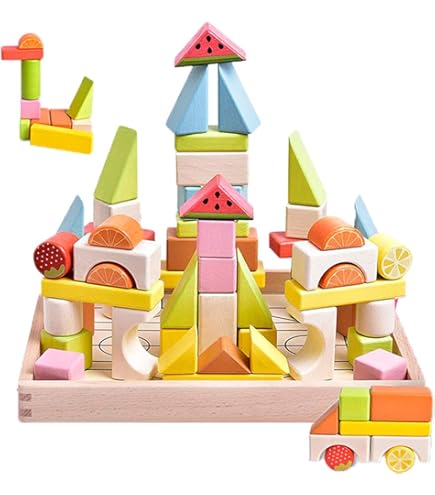 Amazon | papoose toys アースカラー ジュエル積み木 15ピースセット 