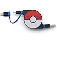 cheero 2in1 Retractable USB Cable with Lightning & micro USB Pokemon version (Blue) MFi取得 巻き取り式 充電ケーブル 急速充電 データ転送 ライトニング マイクロ