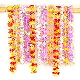 AdoroxハワイアンRuffled SimulatedシルクフラワーフラパーティーLeisネックレス