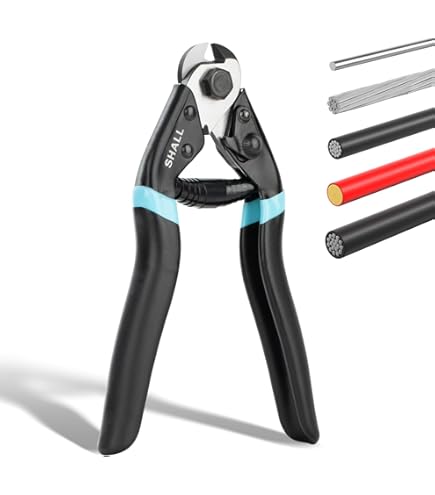 Ascend Tools 7" Wire Rope & Cable Cutter - Induction Hardened Blades, Cuts Up To 5mm, No Fraying, For Aircraft, Electrical, Bicycle Cables