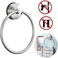 タオルリング タオルフック タオル掛け 強力吸盤 180度回転 5KG耐荷重 繰り返し使用可能 ステンレス鋼製 防錆 防菌 タオルハンガー キッチン 浴室 バスルーム用