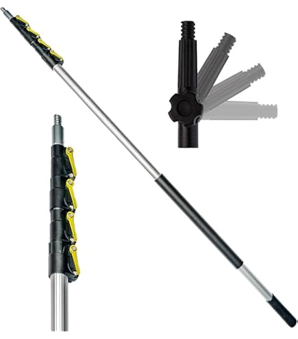 VITEVER 24 Foot Telescopic Extension Pole, Multi-Purpose Extendable Pole With Universal Twist-on Metal Tip