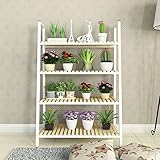 Plant shelf フラワーポットラック、4ティアードウッドプラントディスプレイスタンド盆栽ホルダーホームガーデンパティオインテリアシェルフホールドブラック Flower racks ( 色 : 