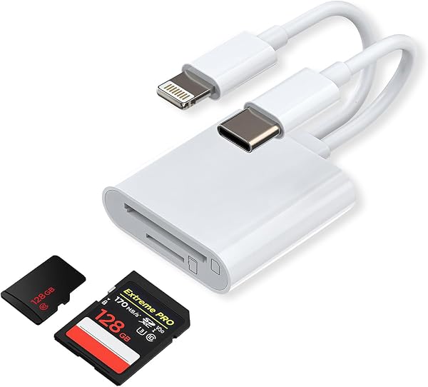 【2026年の品質厳選】 sdカードリーダー 2イン1 typec lightning 変換 SD/TFカードに同時対応 双方向高速データ転送 デジカメからスマホに転送 ビデオ/ファイル/写真の転送をサポート 17/16/15/14/13/12/11、Androidスマートフォン、MacBookなどのさまざまなモデルに対応 - 1