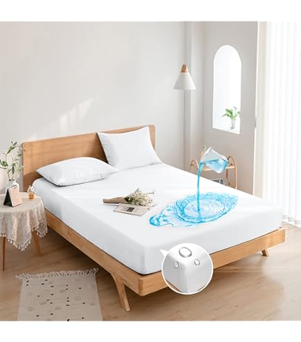 Amazon｜防水ボックスシーツ 綿100％ マットレスカバー ベッドシーツ