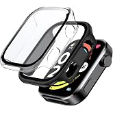【2枚セット】For Redmi Watch 6 ケース フィルム+PCフレーム 一体型【ZENGZOUZ】装着簡単 耐衝撃 高透過率 指紋防止 高感度タッチ 傷防止 Redmi Watch 6 カバー（ブラック+クリア)