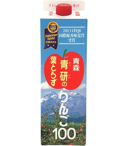 Amazon.co.jp: 青研 葉とらず りんご100 ジュース 1000ml×12本 : 食品