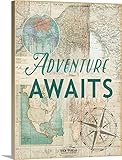 Opheliaと会社プレミアムシックラップキャンバス壁アート印刷題名Adventure Awaits 30" x 40" 2415397_24_30x40_none