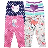 カーターズ Carter's ボディスーツ ロンパースにピッタリ ベビー ロング パンツ ボトムス 女の子 4枚セット 003 (9months(67-72cm)) [並行輸入品]