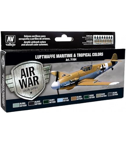 Vallejo Air Color – Set RAF & FAA Fleet Air Arm 1939-45 – Peintures Acryliques Pour Aérographe – 6 Couleurs Historiques